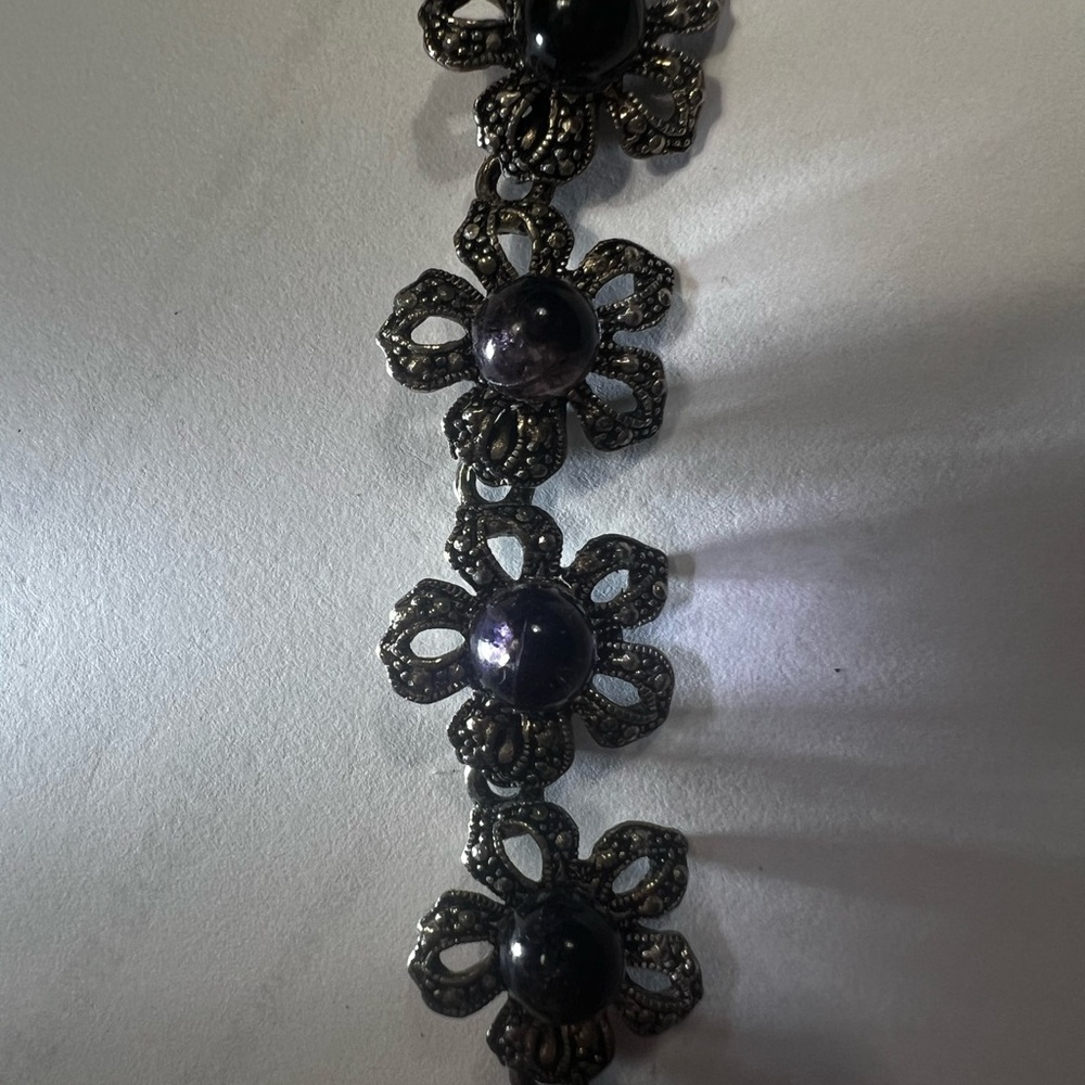 Floral Necklace with Purple Accents - Picture 2 of 3